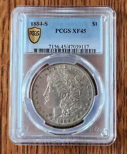 1884-S $1 �����K�� �V���o�[ �_���[ PCGS XF45