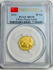 2013 p_ 50  .999 1/10th T Oz FINE  MS 70 PCGS 1st Strike