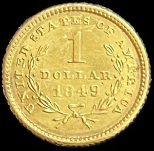 1849 �S�[���h �A�����J ���o�e�B �w�b�h 1 �h�� �I�[�v�� ���[�X �R�C�� �^�C�v 1 *�N���[�j���O�ς�*