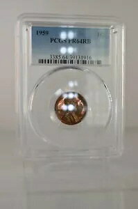 PR64RB 1959 ���b�h �u���E�� �����J�[�� �y�j�[ PCGS �O���[�h 1C �v���[�t �R�C�� ���Ɋ󏭂� 1 �Z���g