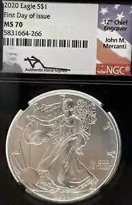 2020 P $1 �V���o�[ �C�[�O�� NGC MS70 ������ ~ �����J���e�B�������x�� #1438