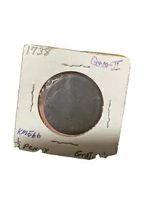 1738年 イギリス イギリス 英国王 ジョージ2世 オールド アンティーク 1/2 ペニーコイン オールド