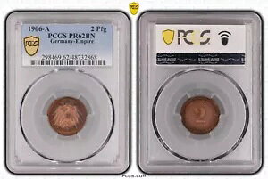 2 �y�j�[ 1906 A PCGS PR62BN �|���b�V�� �v���[�g �v���[�t TOP POP 1/0 nswleipzig-