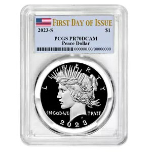 2023-S �v���[�t $1 �s�[�X �V���o�[ �_���[ PCGS PR70DCAM FDOI �t���O ���x��