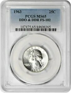 1963 ���V���g�� �V���o�[ �N�H�[�^�[ DDO ����� DDR FS-102 MS65 PCGS