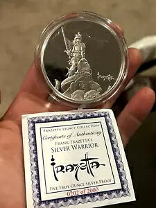Frank Frazetta SILVER WARRIOR 5�I���X .999 �V���o�[ �v���[�t ���E���h