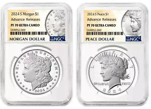 2024 S ���[�K�� & �s�[�X �V���o�[ �_���[ $1 NGC PF70 UCameo Advance �����[�X #2146