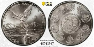 2008  PCGS MS69 |LVR - 1 IX Vo[ x^ - Un Onza RC #43098A