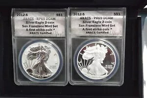 2012-S �A�����J�� �V���o�[ 2 �R�C�� �Z�b�g ANACS ���o�[�X/�v���[�t RP69/PR69 ���� COA FS �t��