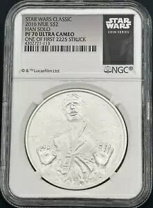 �j�E�G 2016 �X�^�[ �E�H�[�Y �n�� �\�� �v���[�t 1 �I���X .999 �V���o�[ $2 - NGC PF 70 UC First 2225
