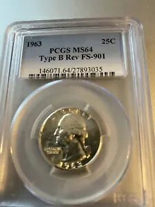 1963 P PCGS MS64 TYPE B REV FS901 ���Ɋ󏭂ȕi�� ���� $250.00