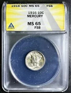 ANACS MS65 FSB 1916-P }[L[ _C GEM BU uXg zCg F AI