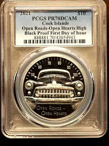 2021 �N�b�N�����I�[�v�����[�h �n�C�����[�t 2 �I���X .999 �V���o�[ PCGS �v���[�t 70 DCAM