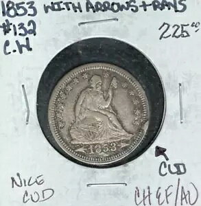 1853 ARROWS&RAYS SEATED LIBERTY Vo[NH[^[ ~CH/EF/AU ~NICE CUD COIN~