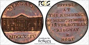 1794 イギリス DH-393 ミドルセックス 1/2 ペニー コンドル トークン PCGS MS63 RB