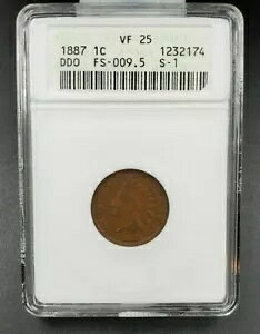 1887 P �C���f�B�A�� �Z���g �y�j�[ �o���G�e�B �G���[ �R�C�� ANACS VF25 FS-009.5 FS-101 S-1 DDO