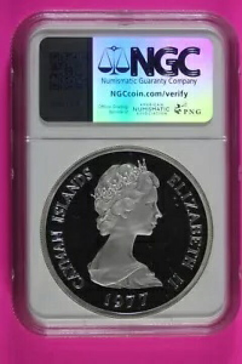 楽天市場】1977 PF 69 ケイマン諸島 エリザベス 1 世 25 ドル銀貨 NGC
