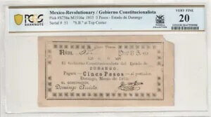 LVRqt / SrGm@w P#S756a M1516a 1915 5 y\ PCGS VF20