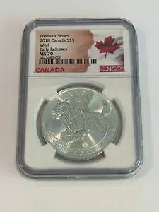 2018 Ji_ vf^[ V[Y $5 WOLF 1 IX Vo[ NGC MS70 [X vCx[g