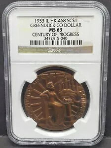 1934 IL HK-468 SC$1 �O���[���_�b�N CO �h�� NGC MS63 Century of Progress ���x���G���[
