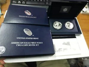 2013 �V���o�[ �A�����J�� �C�[�O�� 2 �R�C�� �E�G�X�g �|�C���g �Z�b�g ���� COA �t�� (PRISTINE COINS)