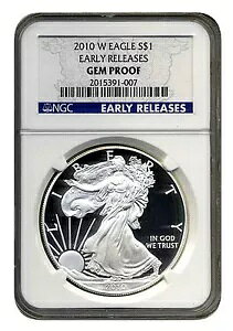 2010 W NGC $1 ���������[�X GEM PR �A�����J�� �V���o�[ �C�[�O�� ���v POP 17 �R�C��