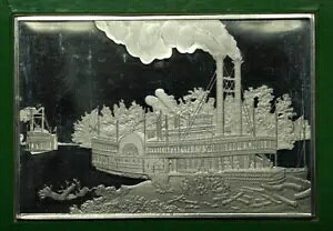 1974N Currier & Ives Steamboat Mississippi River 3oz 999 FINE Vo[A[go[ 3194