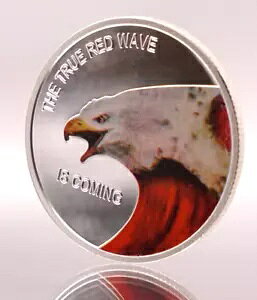 32/100�g�D���[ ���b�h �E�F�[�u �J�~���O �}�K �L���O �g�����v 1/2oz 999 FINE �V���o�[ �A�[�g ���E���h 3502