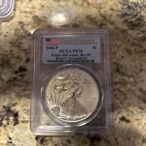 2006-p $1 PCGS PR70 Eagle-20th Anniversary Rev. PR