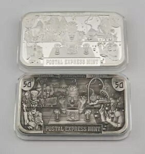 Postal Express �~���g �}���`�L�����N�^�[ 2x 1�I���X �V���o�[ �A�[�g �o�[ �Z�b�g �v���[�t & �A���e�B�[�N���H