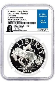 2022 P American Liberty Silver Medal NGC PF70 UCAM Advance �� Beth Zaiken �������[�X