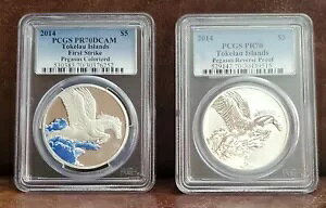 2014 PCGS PF 70 �g�P���E���� (2 �R�C�� �Z�b�g) 2�I���X �V���o�[ $5 �u�y�K�T�X�v