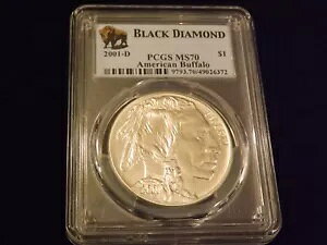 2001 D $1 �A�����J�� �o�b�t�@���[ �u���b�N �_�C�������h ���x�� PCGS MS 70