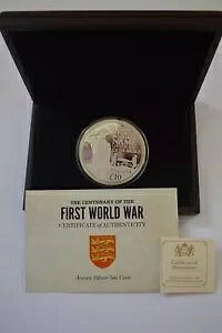 第一次世界大戦 100 周年記念 WWI 2014 ジャージ ?10 シルバー プルーフ 155.53g 5 オンス コイン