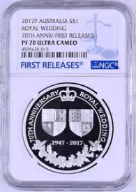 2017 エリザベス女王 70 周年記念ロイヤル ウェディング 1oz シルバー コイン NGC PF70 FR