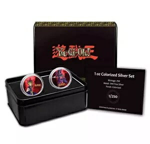 新しい密封された 2022 ニウエ シルバー 1 オンス 2 コイン遊戯王セット闇遊戯/ブラック マジシャン /250