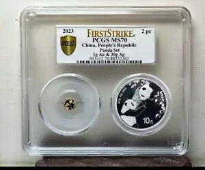 2023 2  PCGS MS70 Alap_Zbg 1g Au & 30g Ag