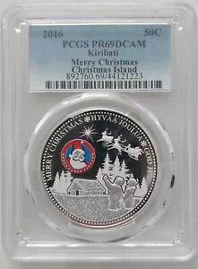 �L���o�X �V���o�[ �v���[�t 50 �Z���g �R�C�� 2016 �N �N���X�}�X �A�C�����h PCGS PR69 �g�b�v ??