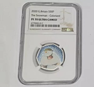 �C�M���X 2020 �V���o�[ �v���[�t 50p LOVELY Snowman NGC PF70 �E���g�� �J���I�B���A �I