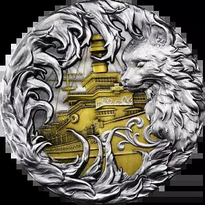 2025 ガボン共和国 The Ship Cat 2 オンス シルバー アンティーク コイン