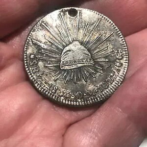 メキシコ第一共和国 8 レアル ラージ銀貨 - 1833 Zs OM - XF/AU