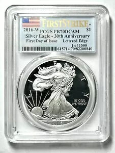 2016 W �v���[�t �� �V���o�[ �C�[�O�� PR70 30TH �����J���e�B �f�U�C�� PCGS 1/1500 �i�C�X # NGG