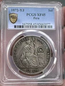 ���A�R�C�� 1872-YJ 9 �f�V�� �A�� �\�� �y���[ PCGS XF45 ���U�[�u�Ȃ�!!