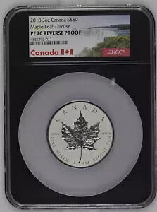 2018 $50 �J�i�_ 3�I���X �V���o�[ ���[�v�� ���[�t �C���L���[�X - NGC REV PF70