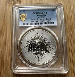 2021 I[XgA AC/DC $1 1 h Vo[ tXg RC PCGS MS70 gbv |bv
