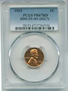 1953 �����J�[�� �v���[�t �Z���g �E�B�[�g �y�j�[ PCGS PR67RD DDO FS-101 �t�B���f���t�B�A - SR119