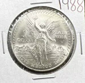 1988 Mo 1 oz Onza Mexico Libertad ULTRA Gem BU UNC Ley .999 Plata Pura #a