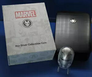 2019 アイアンマン マスク 2オンス シルバー ハイレリーフ アンティーク コイン マーベル コミックス $5 フィジー