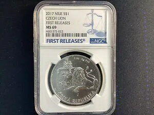 2017 1 �I���X .999 �V���o�[ �`�F�R ���C�I�� �j�E�G $1 NGC MS69 �ᒒ�� 10K �̂�