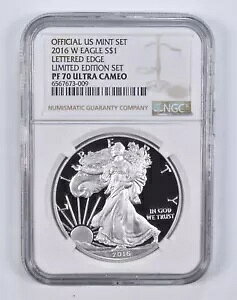 2016-W PF70 �A�����J�� �V���o�[ �C�[�O�� ���~�e�b�h �G�f�B�V���� �v���[�t �Z�b�g NGC �u���E�� Lbl *1501